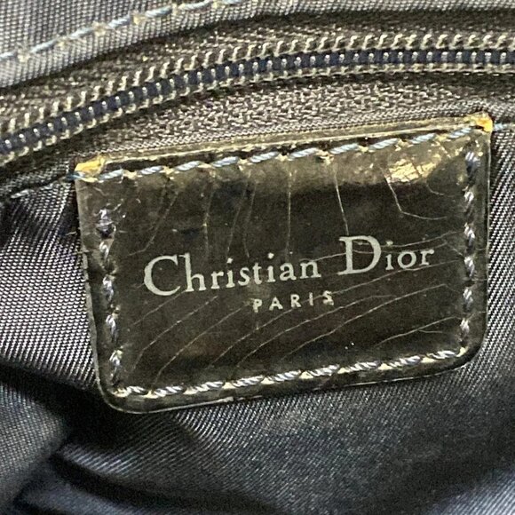 Auth DIOR/ChristianDior Double Saddle Bag Blue Dark Navy Multi Canvas Handbag - Picture 7 of 16
